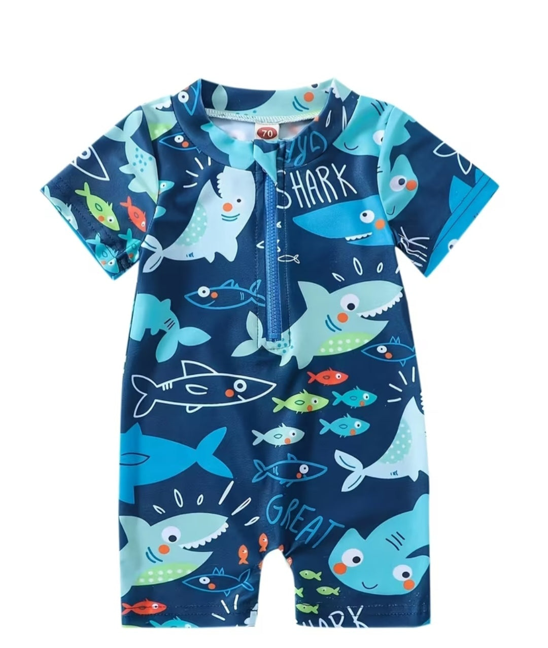 Boys shark print swim suite
