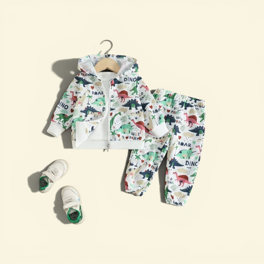 Boys dino hoodie set