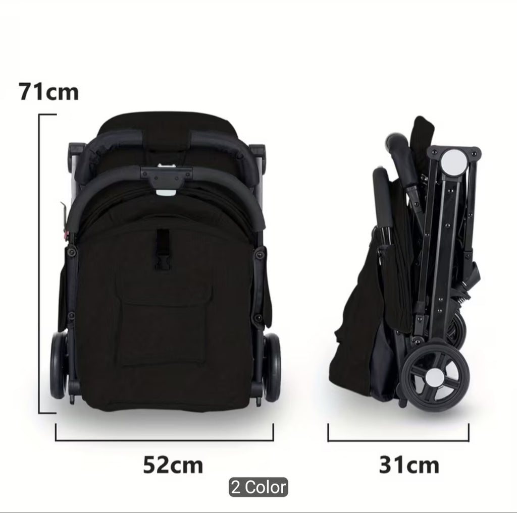 Travel pram lightweight 5 point harness