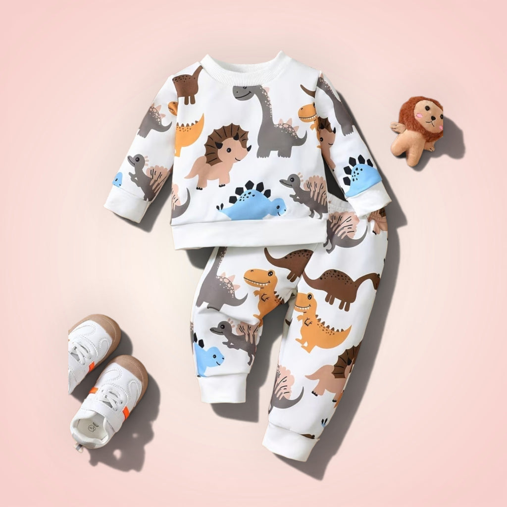 Boys dino print set